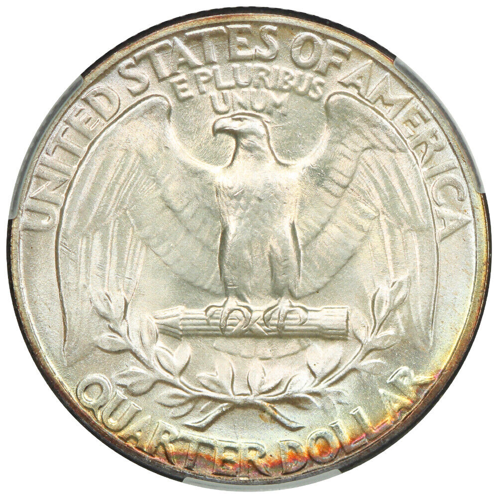 1944 25C CACG MS67 ex: D.L. Hansen - Washington Quarter - Rainbow Rim Toning