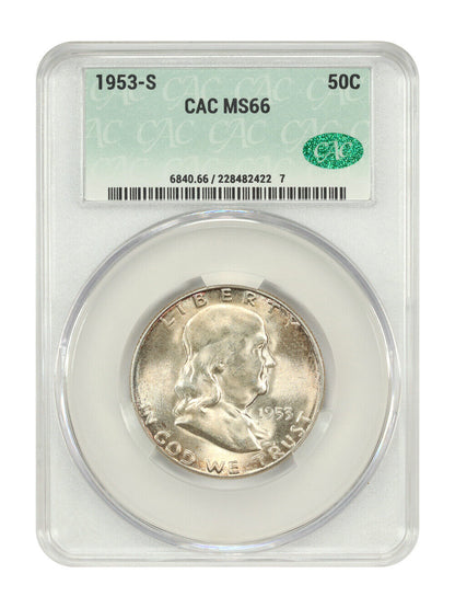 1953-S 50C CACG MS66 - Franklin Half Dollar