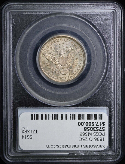 1896-O 25C Barber Quarter PCGS MS66 (CAC)