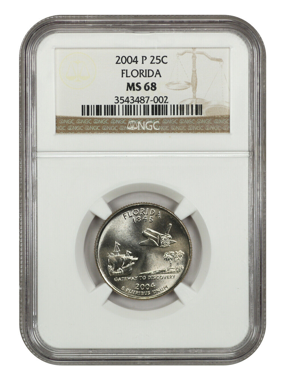 2004-P 25C Florida NGC MS68 - Washington 50 States Quarters