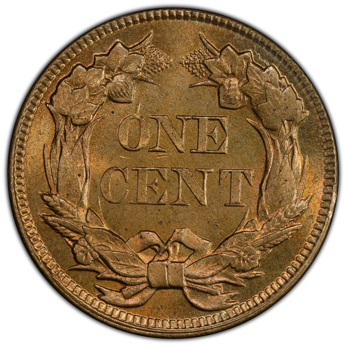 1858 1C Large Letters Flying Eagle Cent PCGS MS65 (CAC)