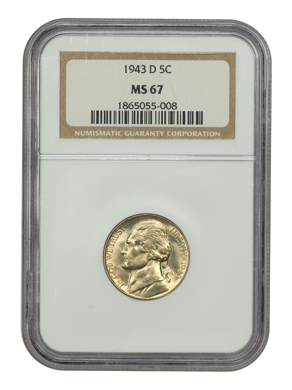 1943-D 5C NGC MS67 - Jefferson Nickel