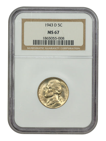 1943-D 5C NGC MS67 - Jefferson Nickel