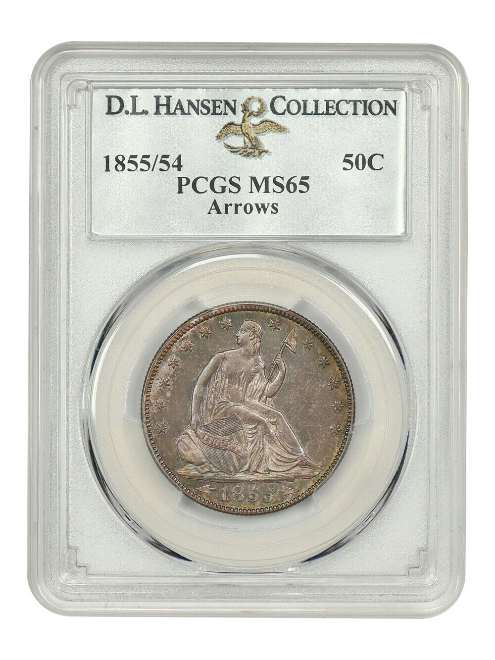 1855/54 50C PCGS MS65 (Arrows) ex: D.L. Hansen