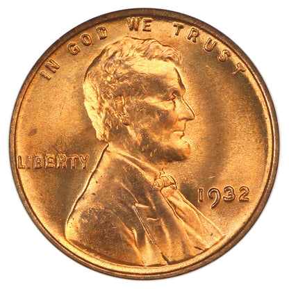 1932 1C NGC MS67RD - Lincoln Cent (Wheat Reverse)