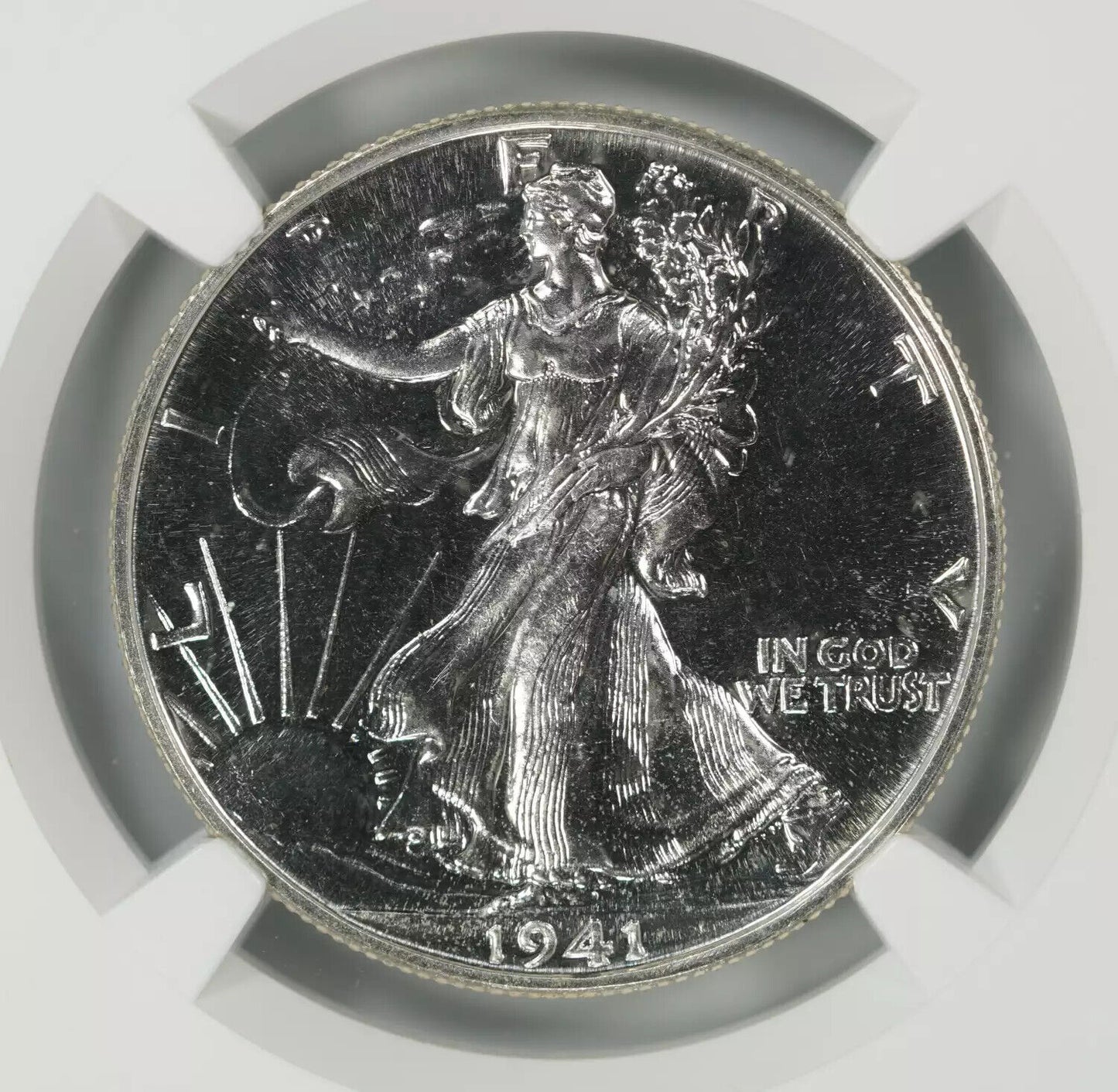 1941 PROOF WALKING LIBERTY HALF DOLLAR 50C NGC CERTIFIED PF 67 NO 'AW' (001)