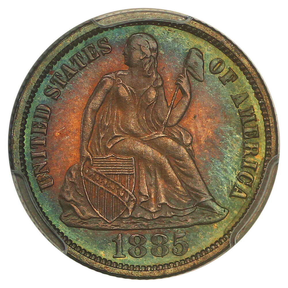 1885 10C PCGS/CAC PR67+ ex: D.L. Hansen - Liberty Seated Dime