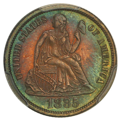 1885 10C PCGS/CAC PR67+ ex: D.L. Hansen - Liberty Seated Dime