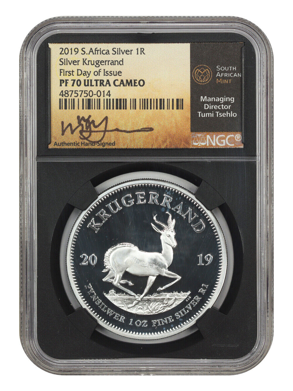 South Africa: 2019 1 Silver Krugerrand NGC PR70DCAM (First Day of Issue) - Other