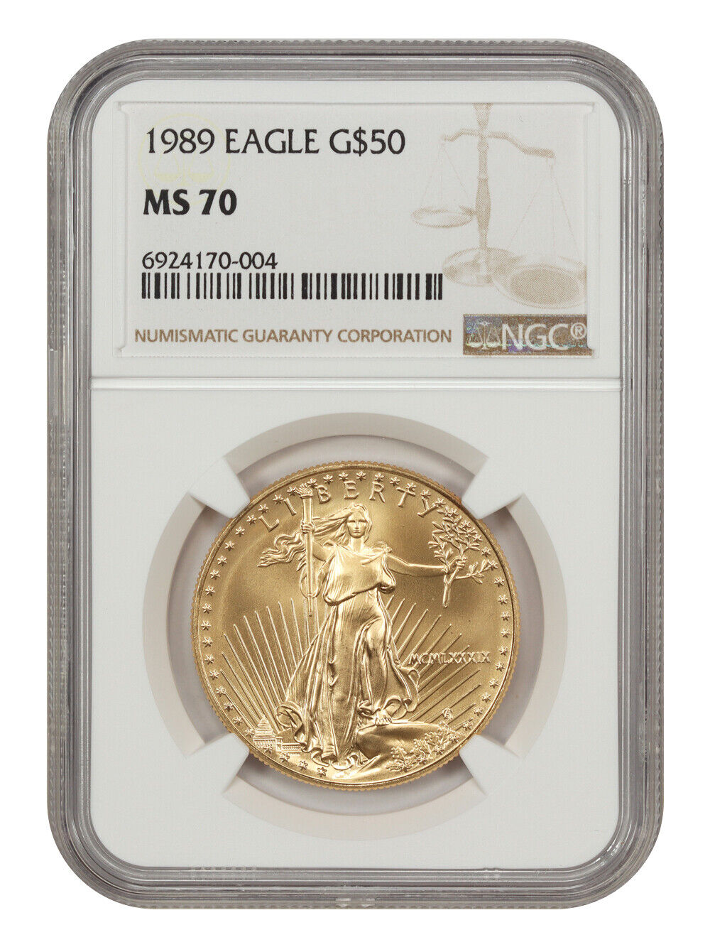 1989 $50 Gold Eagle NGC MS70 - $50 Gold Eagles