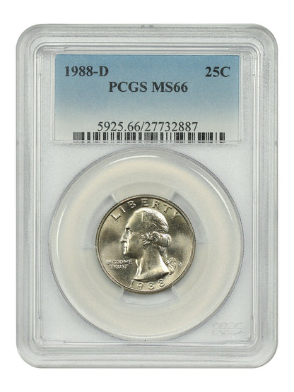 1988-D 25C PCGS MS66 - Washington Quarter