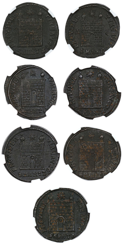 Lot of Roman Empire: AD 307-337 AE3 (BI Nummus) NGC XF Constantine I (7 Coins)