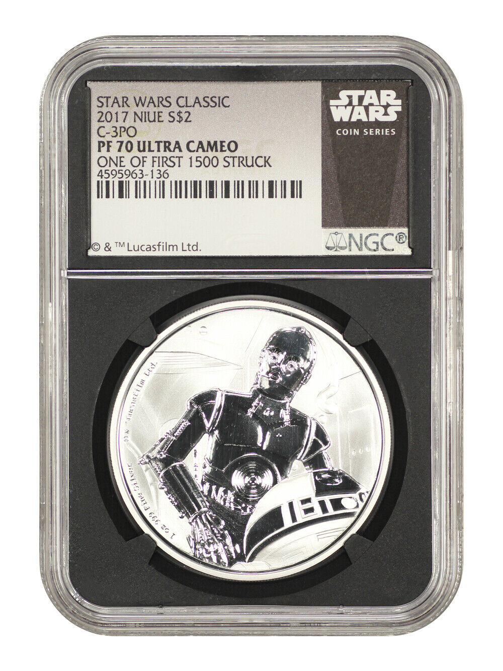 Niue: 2017 Star Wars C-3PO $2 NGC Proof 70 UCAM (First 1500 Struck, w/Box & COA)