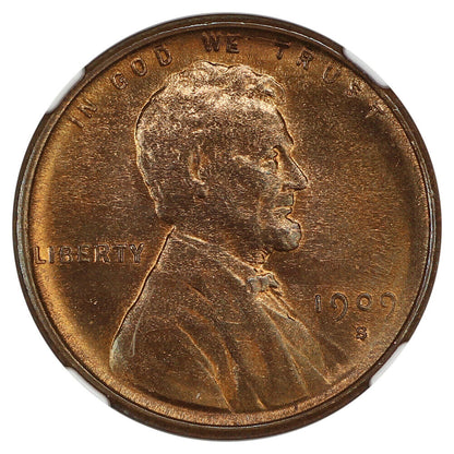 1909-S VDB 1C NGC MS66RB - Lincoln Cent (Wheat Reverse) - Popular Key Date