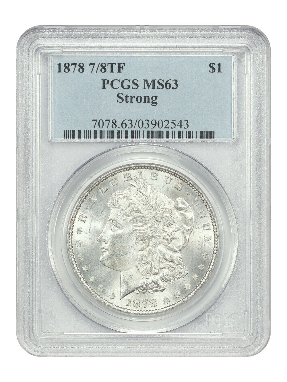 1878 7/8TF $1 PCGS MS63 (Strong) - Morgan Dollar - Popular Variety