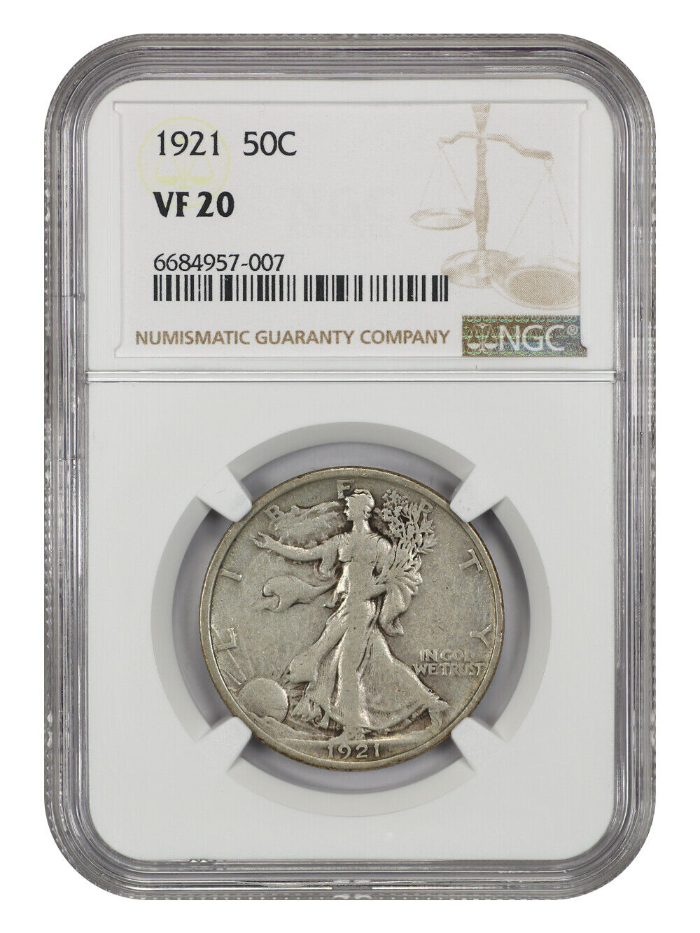 1921 50C NGC VF20