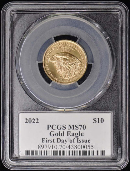 2022 4-Coin Gold Eagle PCGS MS70 Paul Balan Signed 1st Day