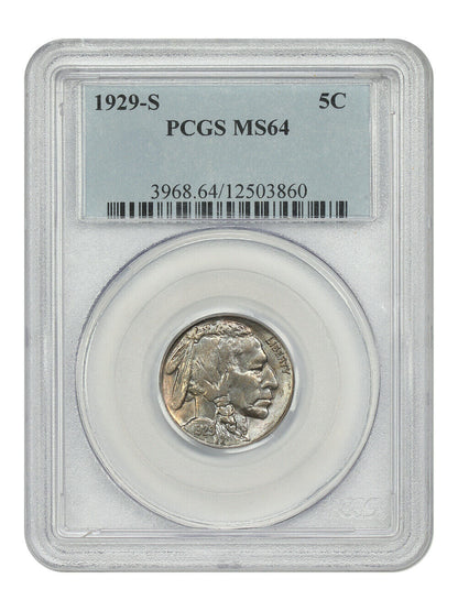 1929-S 5C PCGS MS64 - Buffalo Nickel