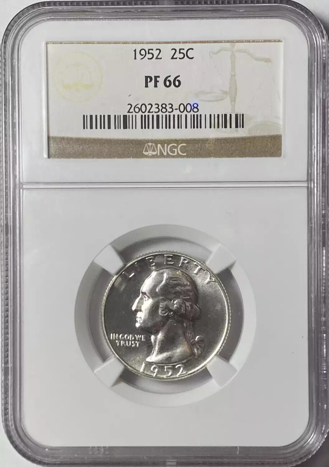 1952 P Quarter Dollars Silver Coinage NGC PF-66