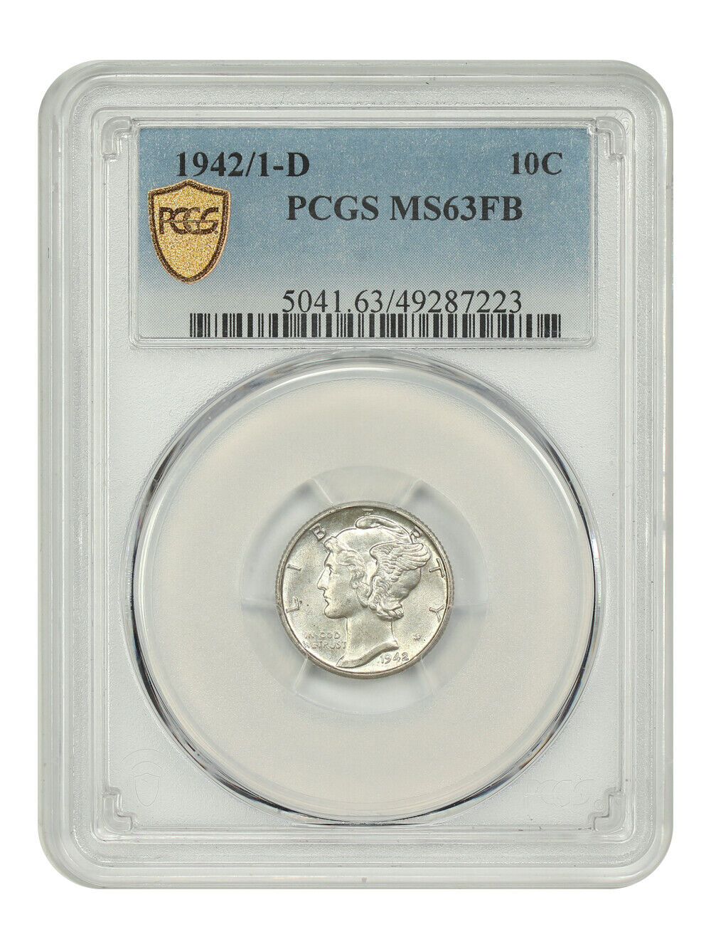 1942/1-D 10C PCGS MS63FB - Mercury Dime