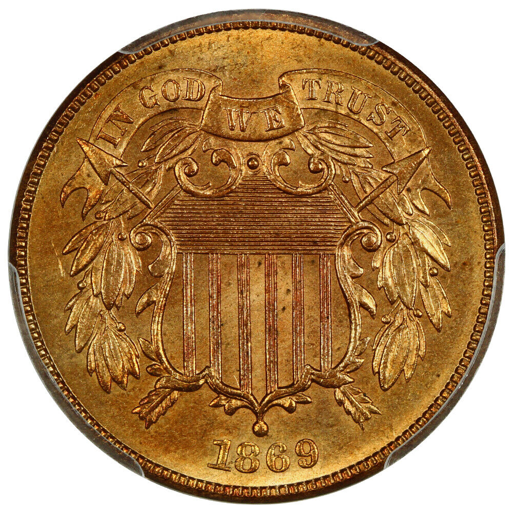 1869 2C PCGS MS66RD ex: D.L. Hansen