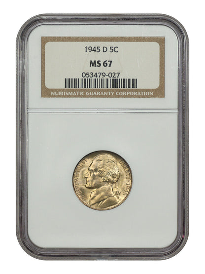 1945-D 5C NGC MS67 - Jefferson Nickel