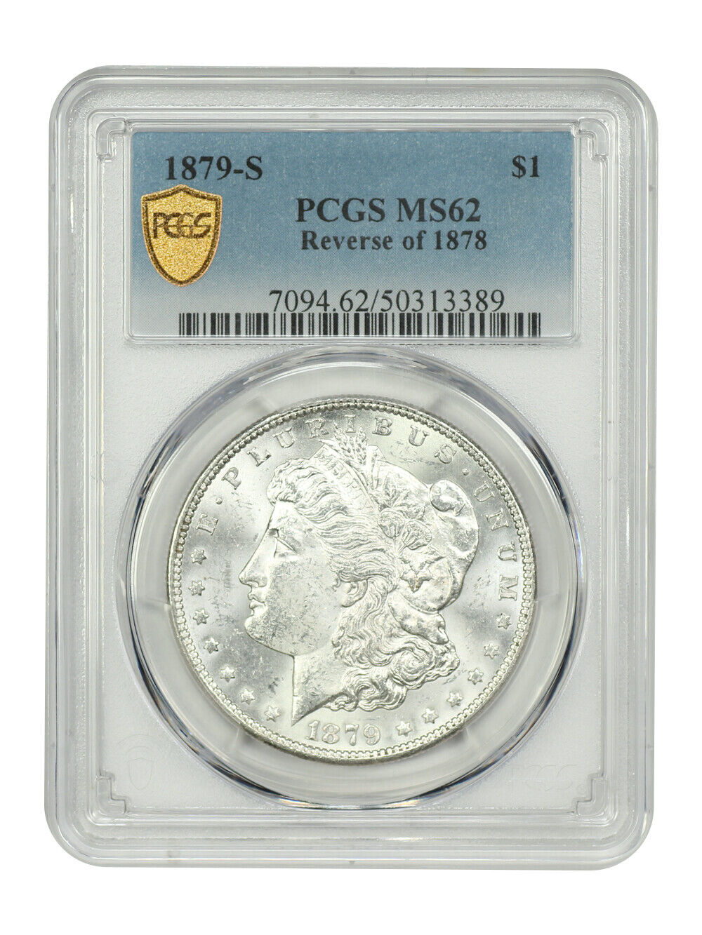 1879-S $1 PCGS MS62 (Reverse of 1878) - Morgan Dollar - Scarce Variety