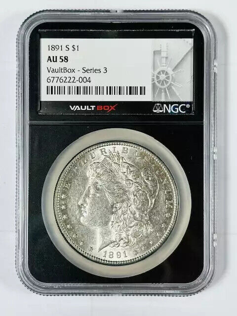 1891 S Morgan Silver Dollar NGC AU-58 Vault Box Series 3