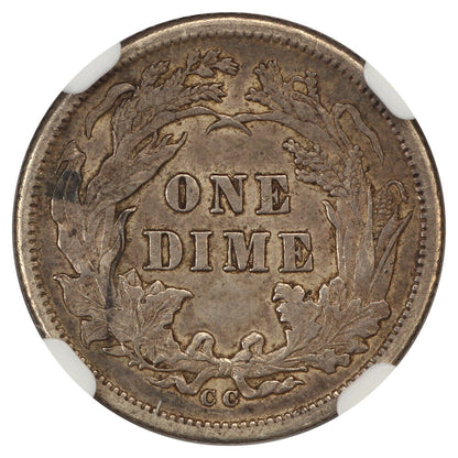 1877-CC 10C NGC AU50 - Liberty Seated Dime - Popular Carson City Dime