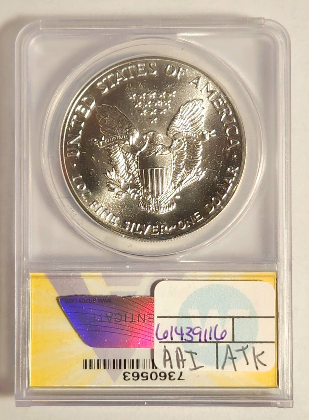 1989 P ANACS MS-70 - SILVER EAGLE