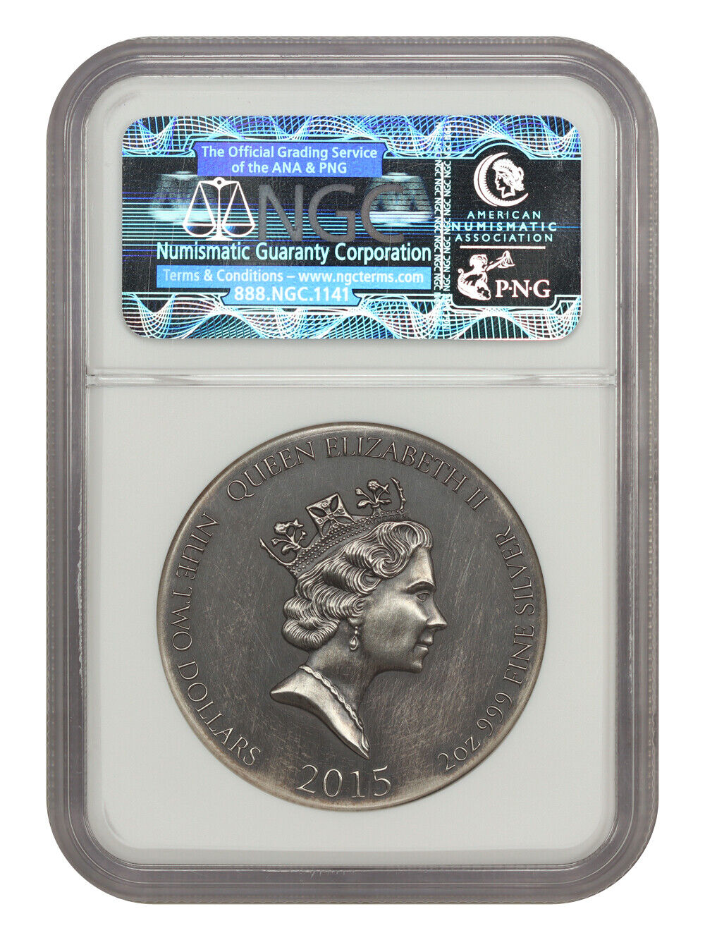 Niue: 2015 $2 2oz Silver Odin NGC MS69 (Early Releases, Antiqued) - Other