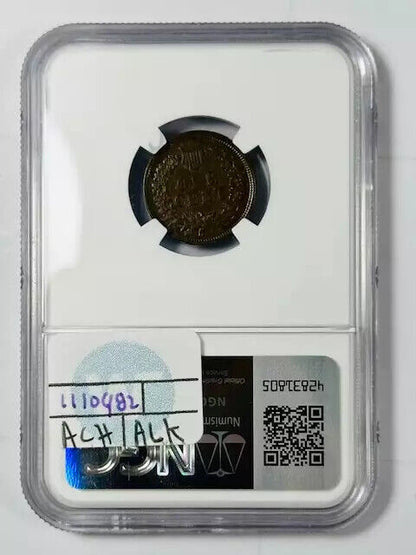 1867 P Small Cents Indian Head Penny NGC AU-58 BN