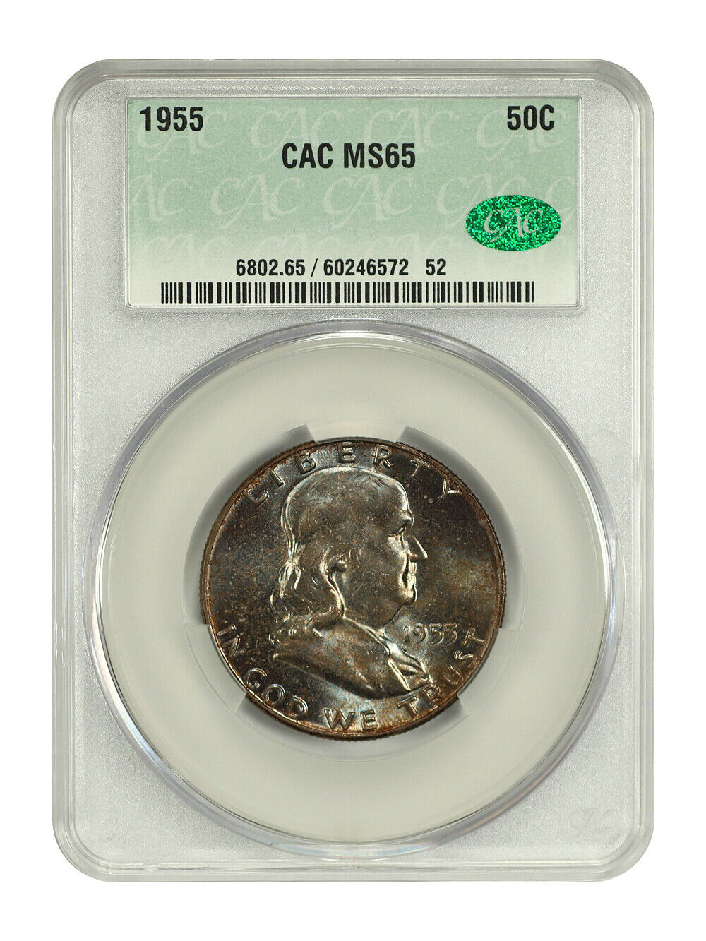 1955 50C CACG MS65 - Franklin Half Dollar