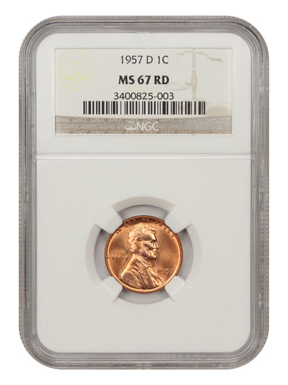 1957-D 1C NGC MS67RD