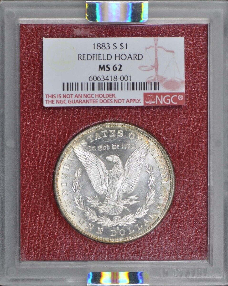 1883-S $1 Redfield Hoard Morgan Silver Dollar NGC MS62