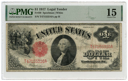 FR. 39 1917 $1 Legal Tender PMG Choice Fine 15 - Other