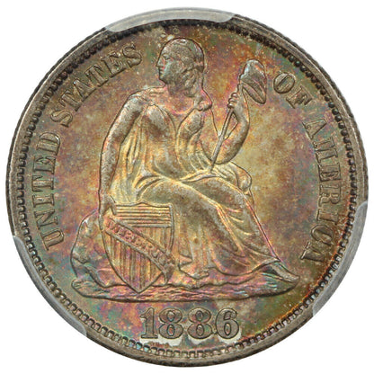 1886-S 10C CACG MS66 - Liberty Seated Dime - Gorgeous Toning!