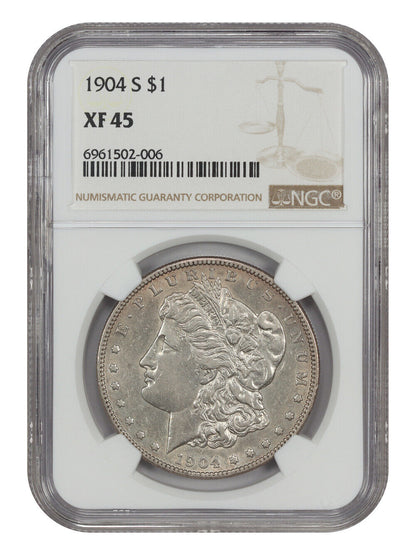 1904-S $1 NGC XF45 - Morgan Dollar - Key Date S-Mint Morgan Dollar