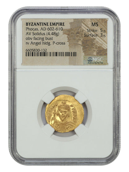 Byzantine Empire: AD 602-610 Phocas NGC MS (5/5, 3/5) AV Solidus - Other