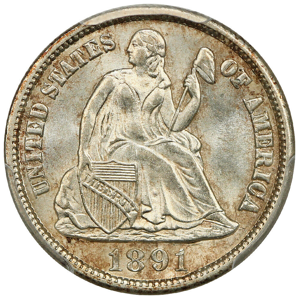 1891-S 10C PCGS MS65 ex: D.L. Hansen