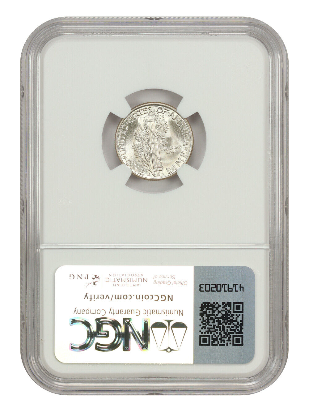 1945-D 10C NGC MS68FB - Mercury Dime