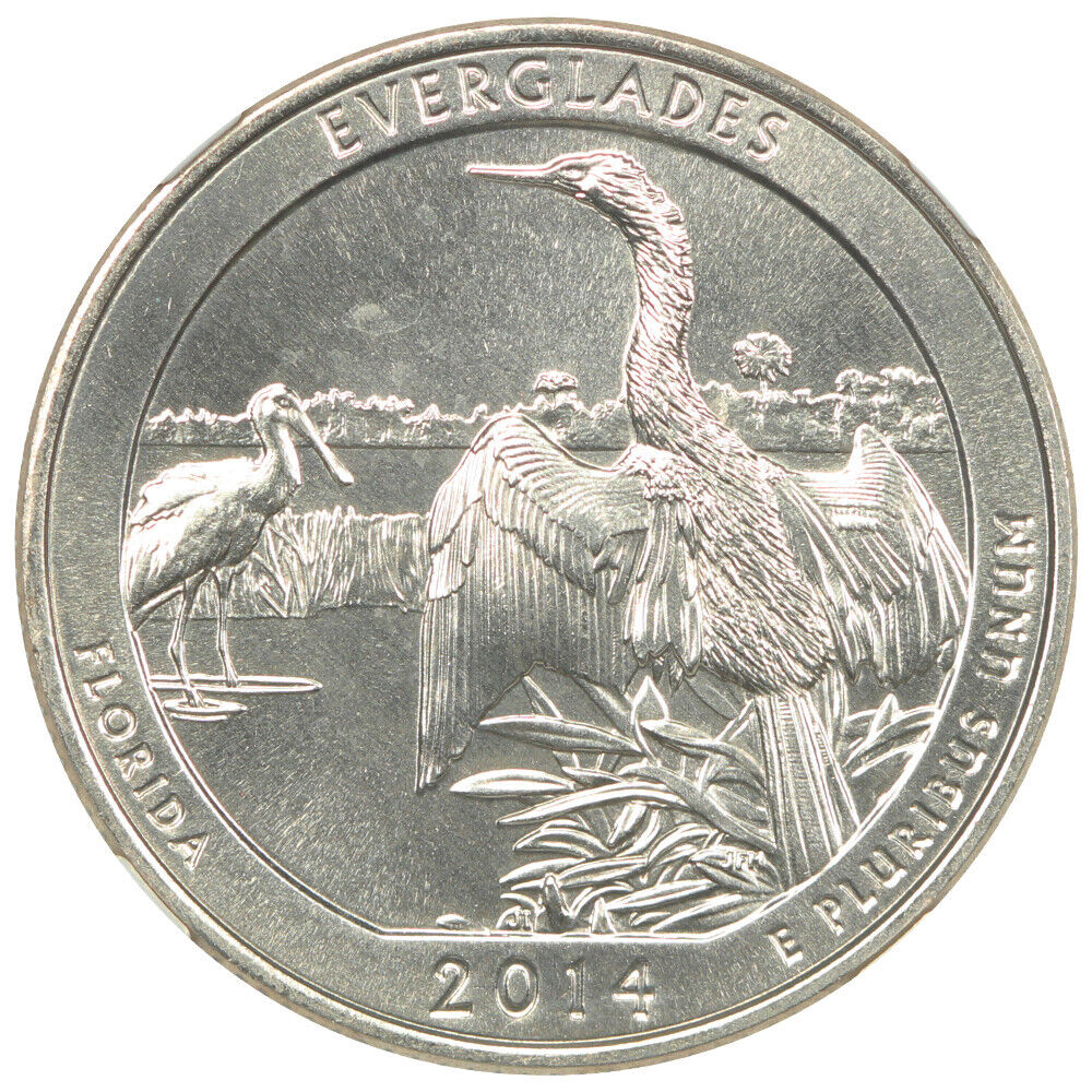 2014-S 25C Everglades NP NGC MS68 - Type 1 - Clad