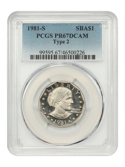 1981-S SBA $1 PCGS Proof 67 DCAM (Type 2)