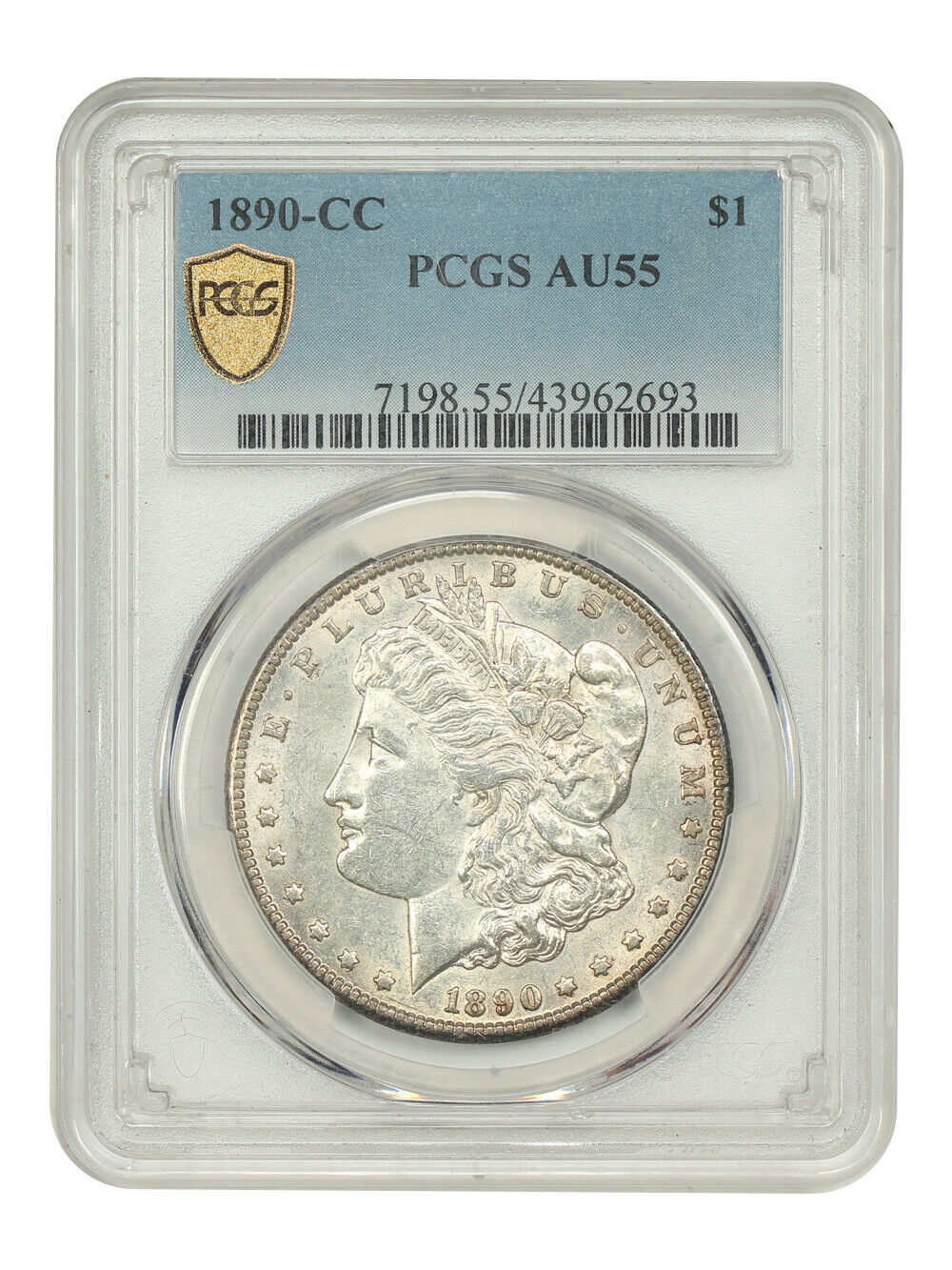 1890-CC $1 PCGS AU55 - Morgan Dollar - Popular, Scarce Carson City Morgan