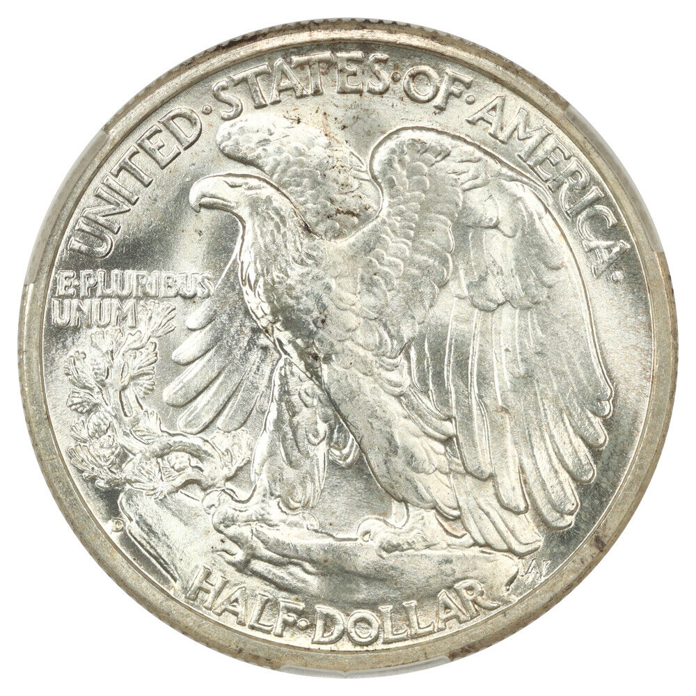 1937-D 50C CACG MS66 - Walking Liberty Half Dollar