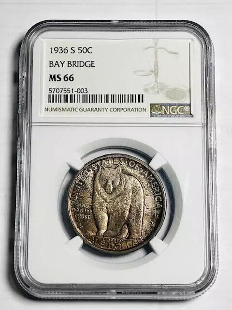 1936 P Classic Commemorative Bay Bridge Opening NGC MS-66 BAY BRIDGE