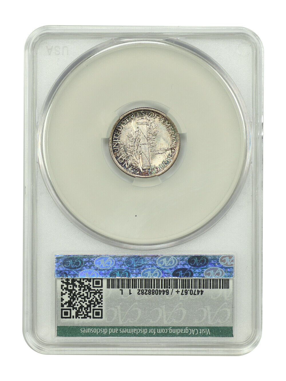 1916 10C Mercury CACG MS67+FB ex: D.L. Hansen - Mercury Dime