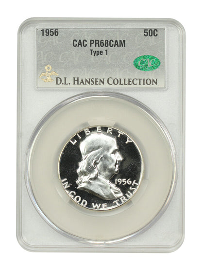 1956 50C CACG PR68CAM (Type 1) ex: D.L. Hansen - Franklin Half Dollar