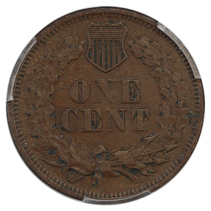 1864 1C PCGS AU50 (L On Ribbon) - Indian Cent