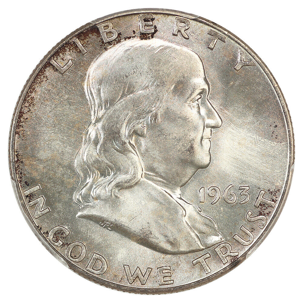 1963-D 50C PCGS/CAC MS66+FBL ex: D.L. Hansen - Franklin Half Dollar